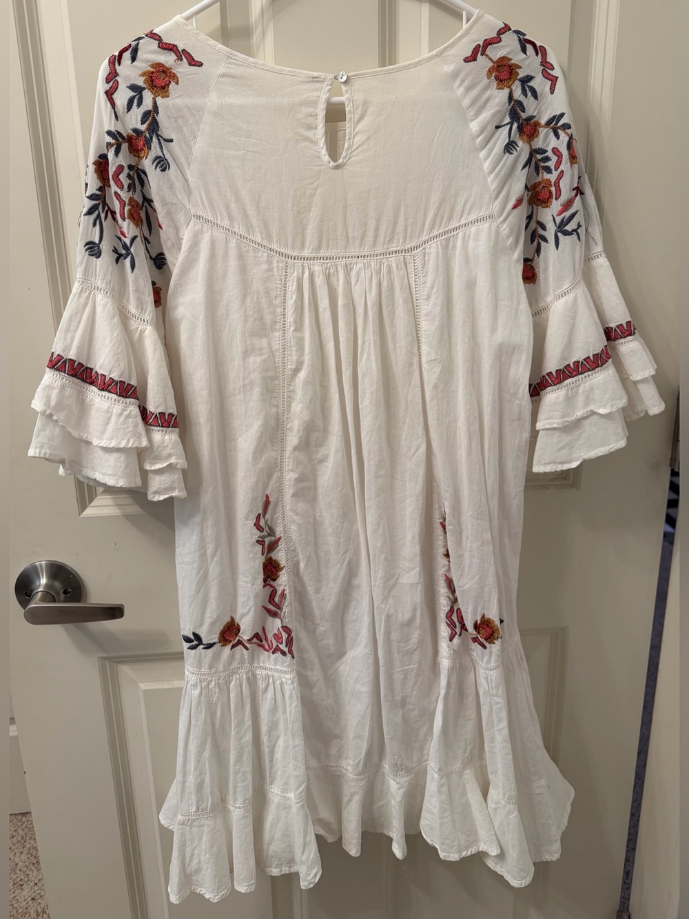 Free People Pavlo Embroidered Boho Mini Dress in White, Size Small - Picture 9 of 14